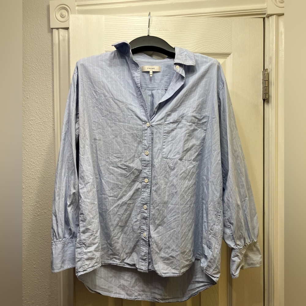 FRAME blue button down shirt M
